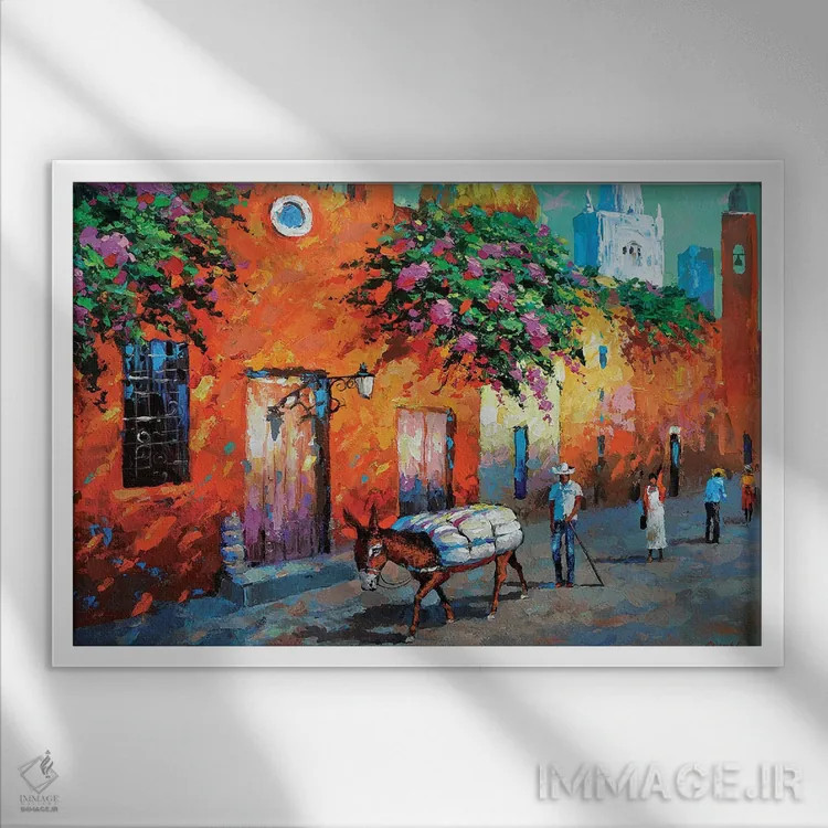 تابلو قلعه مکزیکی اثر دمیتری اسپیروس - نمای قابدار سفید