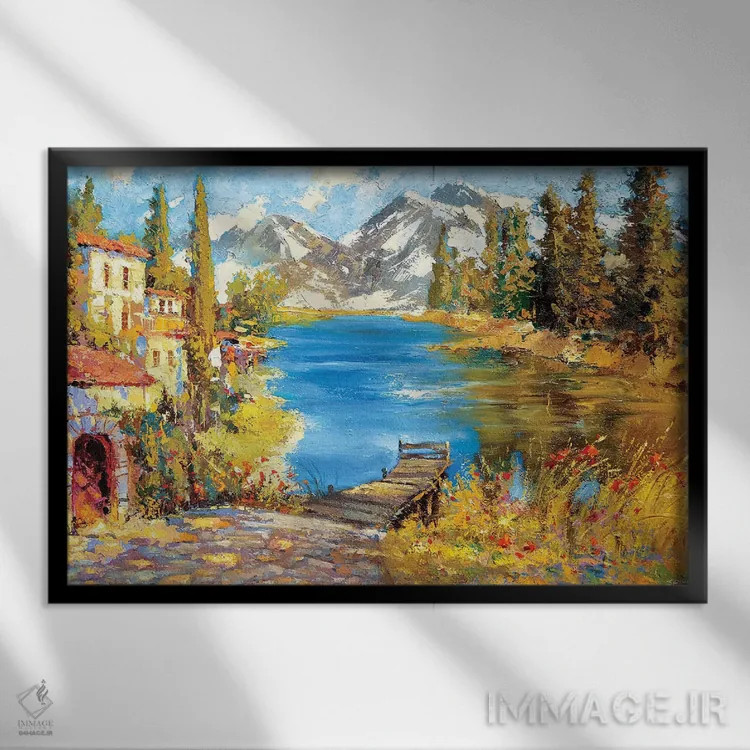 تابلو منظره کوهستانی اثر دمیتری اسپیروس - نمای قابدار مشکی