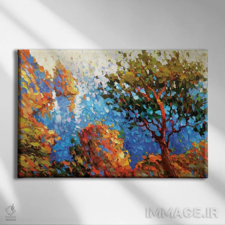 تابلو بر فراز دریای آبی اثر دمیتری اسپیروس - نمای روبهرو روی دیوار