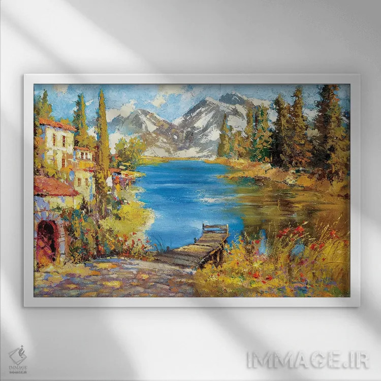 تابلو منظره کوهستانی اثر دمیتری اسپیروس - نمای قابدار سفید