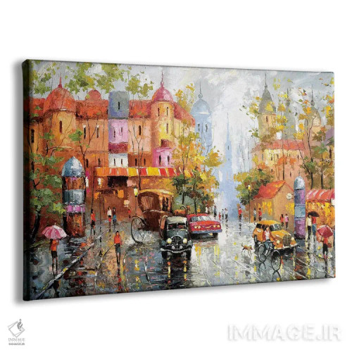 تابلو روز بارانی اثر دمیتری اسپیروس - نمای پرسپکتیو محصول
