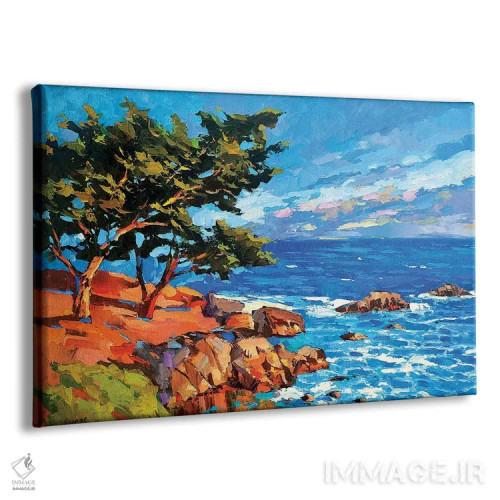 تابلو درخت کاج در سپیدهدم اثر دمیتری اسپیروس - نمای پرسپکتیو محصول