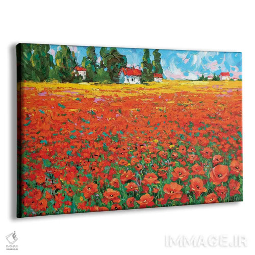 تابلو مزرعه شقایق اثر دمیتری اسپیروس - نمای پرسپکتیو محصول