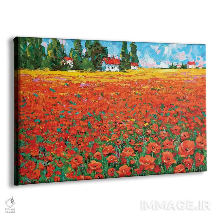 تابلو مزرعه شقایق اثر دمیتری اسپیروس - نمای پرسپکتیو محصول