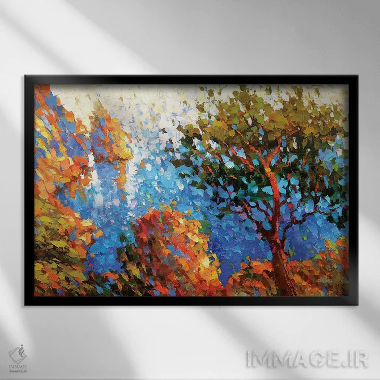 تابلو بر فراز دریای آبی اثر دمیتری اسپیروس - نمای قابدار مشکی