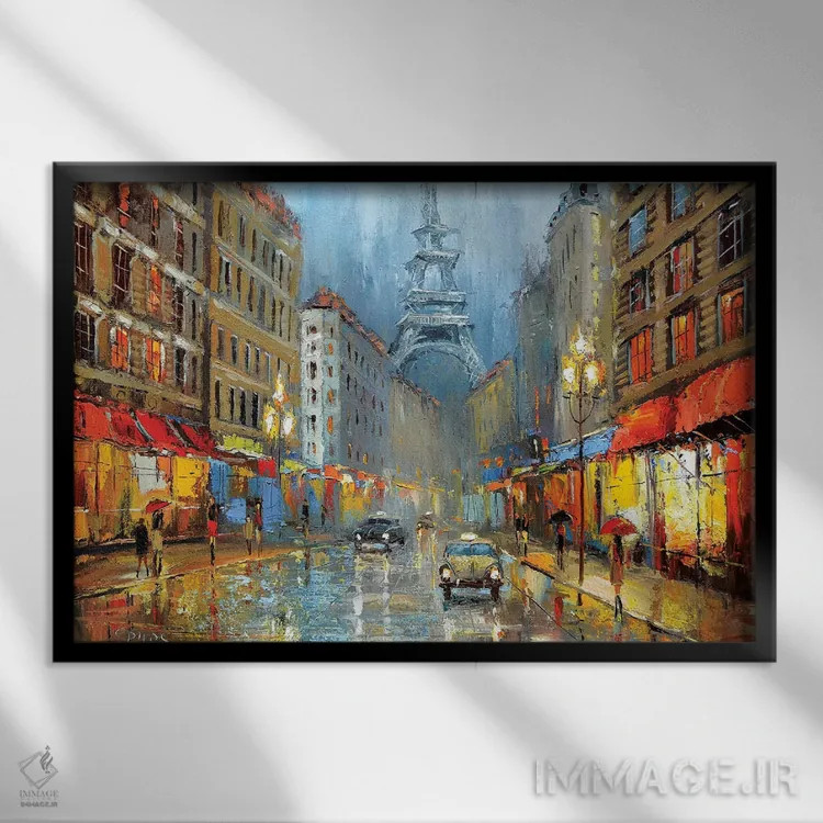 تابلو پاریس (فرانسه) اثر دمیتری اسپیروس - نمای قابدار مشکی