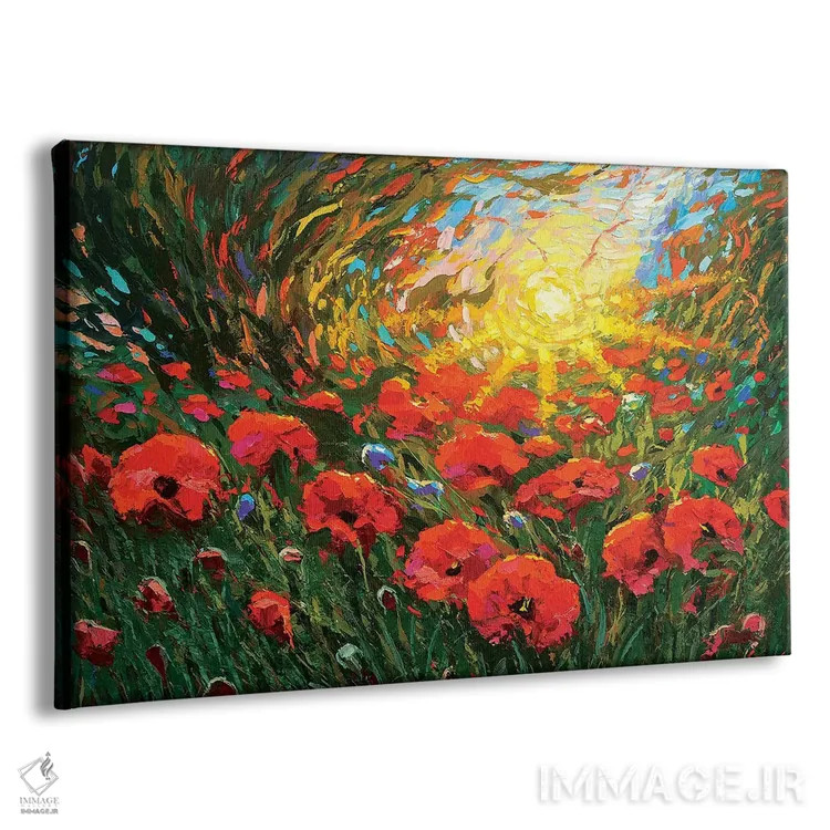 تابلو شقایقها در غروب اثر دمیتری اسپیروس - نمای پرسپکتیو محصول