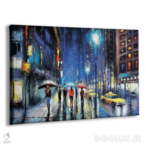 تابلو شب بارانی ۲ اثر دمیتری اسپیروس - نمای پرسپکتیو محصول