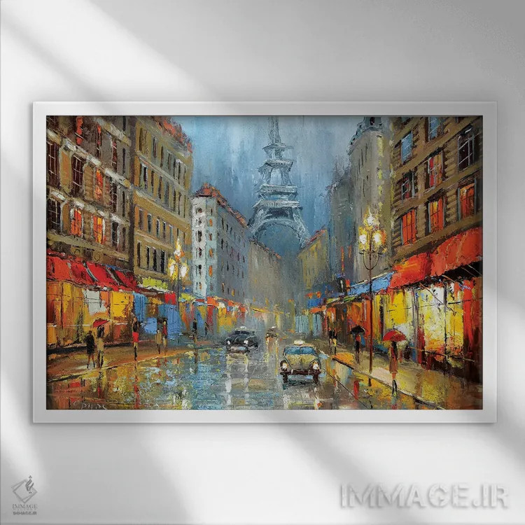 تابلو پاریس (فرانسه) اثر دمیتری اسپیروس - نمای قابدار سفید