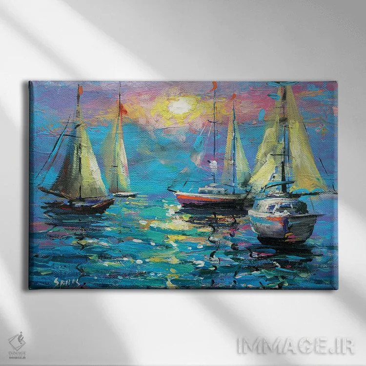 تابلو بادبان اثر دمیتری اسپیروس - نمای روبهرو روی دیوار