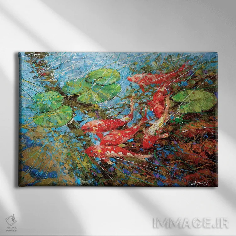 تابلو ماهی قرمز اثر دمیتری اسپیروس - نمای روبهرو روی دیوار