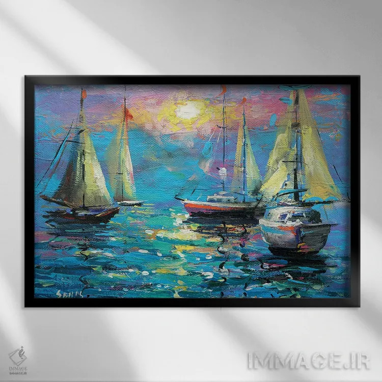 تابلو بادبان اثر دمیتری اسپیروس - نمای قابدار مشکی