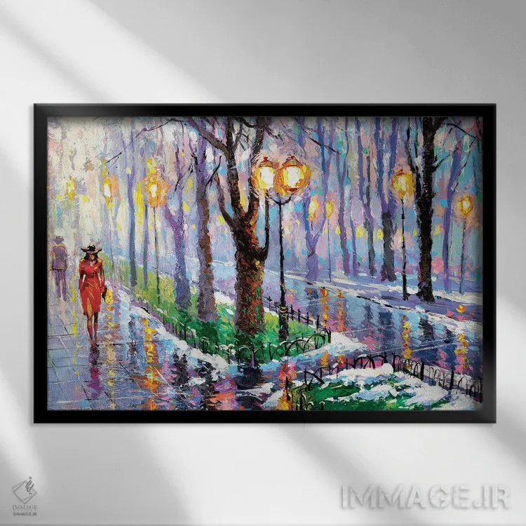 تابلو پارک بهاری اثر دمیتری اسپیروس - نمای قابدار مشکی