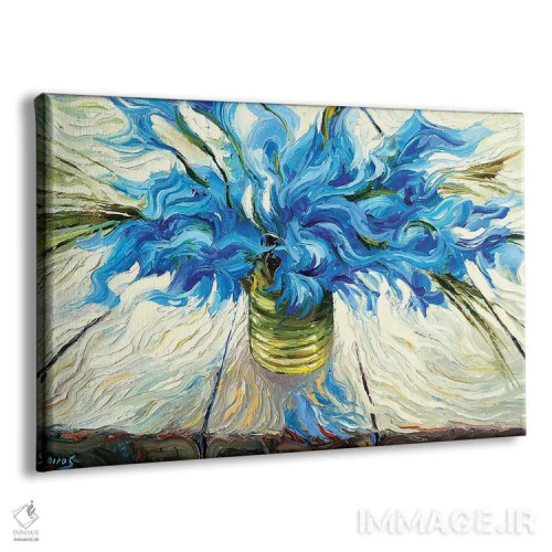 تابلو دسته گل آبی اثر دمیتری اسپیروس - نمای پرسپکتیو محصول