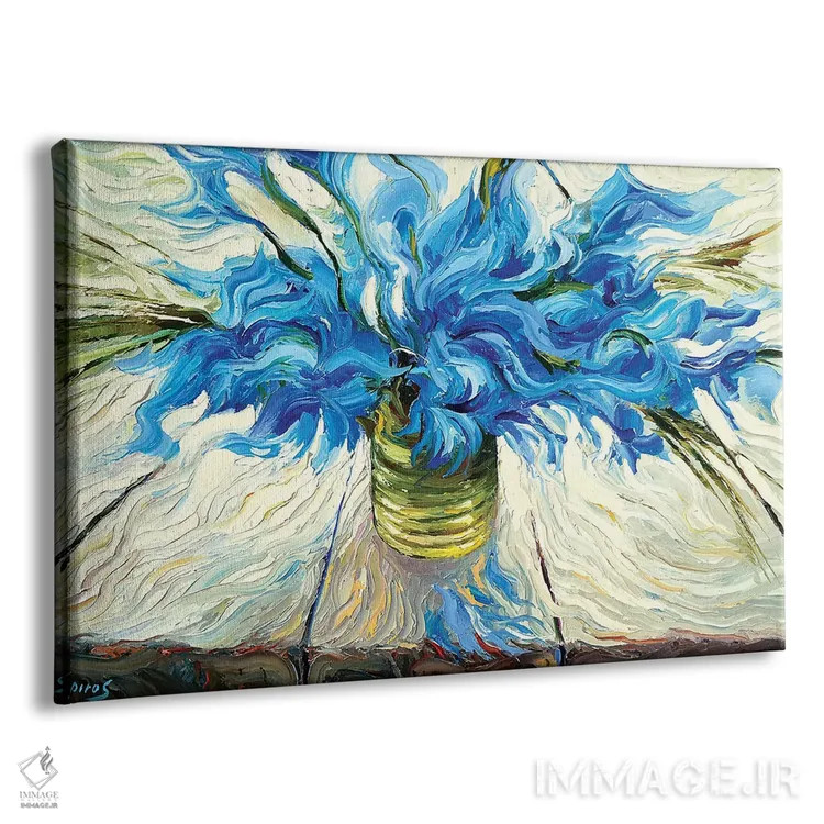 تابلو دسته گل آبی اثر دمیتری اسپیروس - نمای پرسپکتیو محصول