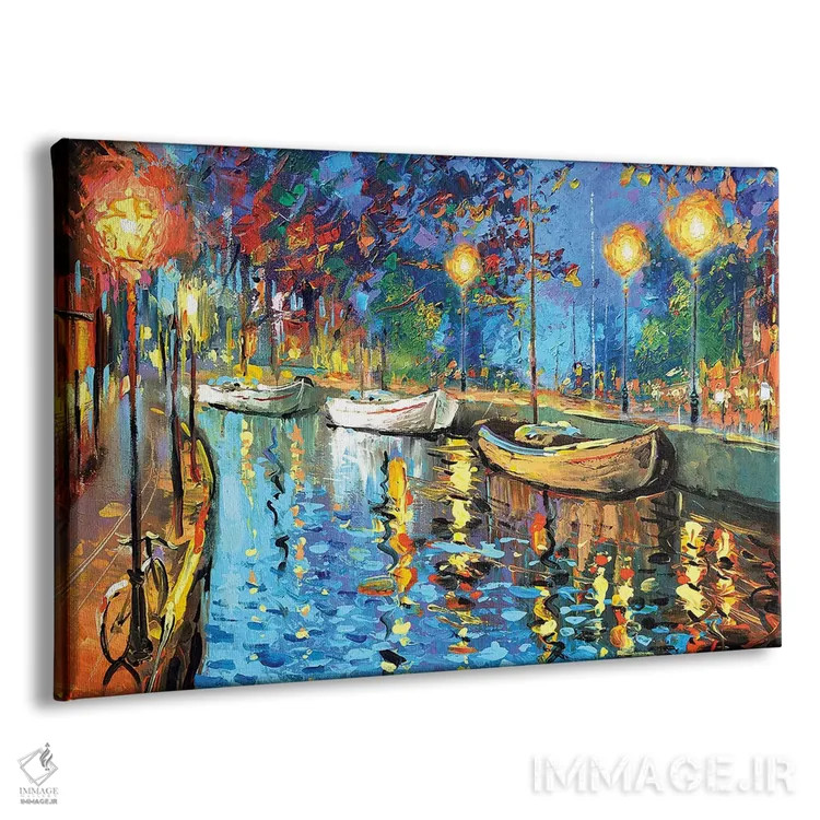 تابلو چراغهای شهرِ خفته اثر دمیتری اسپیروس - نمای پرسپکتیو محصول