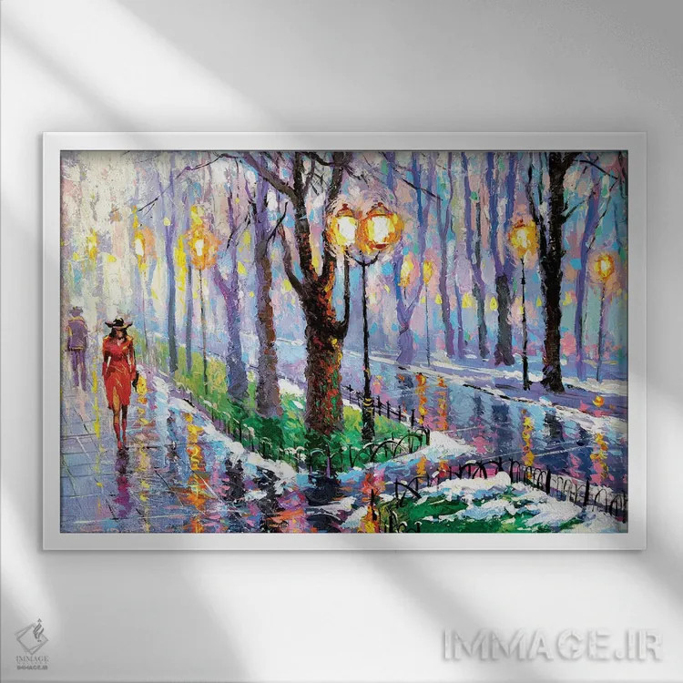 تابلو پارک بهاری اثر دمیتری اسپیروس - نمای قابدار سفید