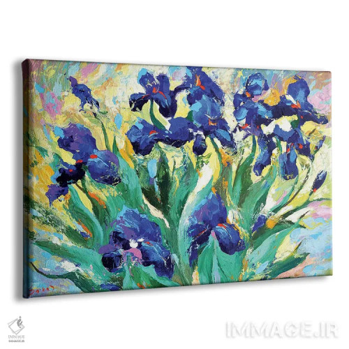 تابلو زنبقهای آبی ۱ اثر دمیتری اسپیروس - نمای پرسپکتیو محصول