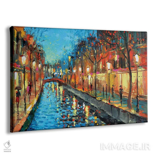 تابلو عاشقان کوچه اثر دمیتری اسپیروس - نمای پرسپکتیو محصول