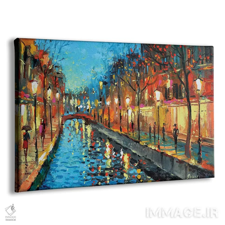 تابلو عاشقان کوچه اثر دمیتری اسپیروس - نمای پرسپکتیو محصول