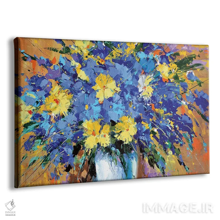 تابلو گلهای آبی اثر دمیتری اسپیروس - نمای پرسپکتیو محصول
