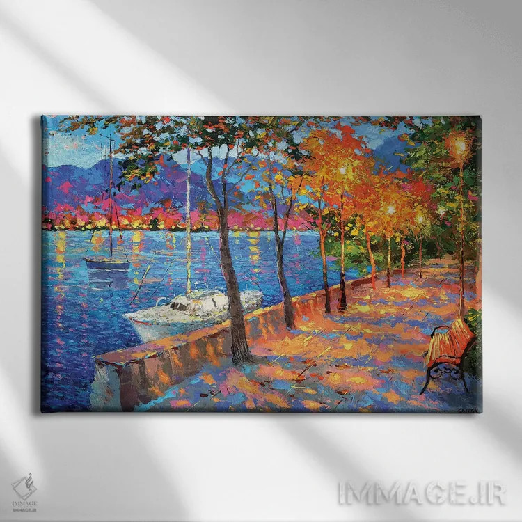 تابلو خلیج آبی اثر دمیتری اسپیروس - نمای روبهرو روی دیوار