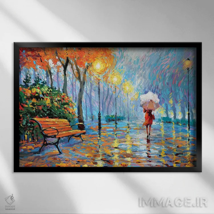 تابلو نفس پاییز اثر دمیتری اسپیروس - نمای قابدار مشکی