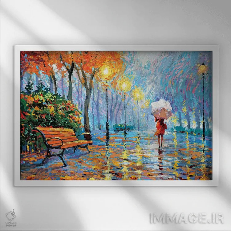 تابلو نفس پاییز اثر دمیتری اسپیروس - نمای قابدار سفید