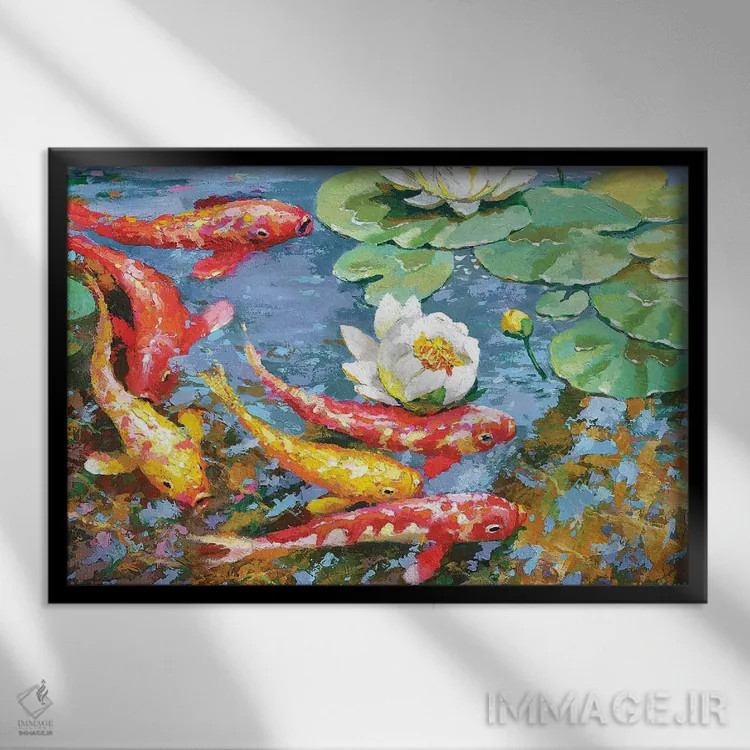 تابلو کپورها (نوع ماهی) اثر دمیتری اسپیروس - نمای قابدار مشکی