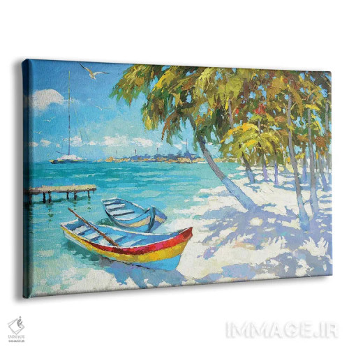 تابلو قایقهای ماهیگیری در ساحل اثر دمیتری اسپیروس - نمای پرسپکتیو محصول