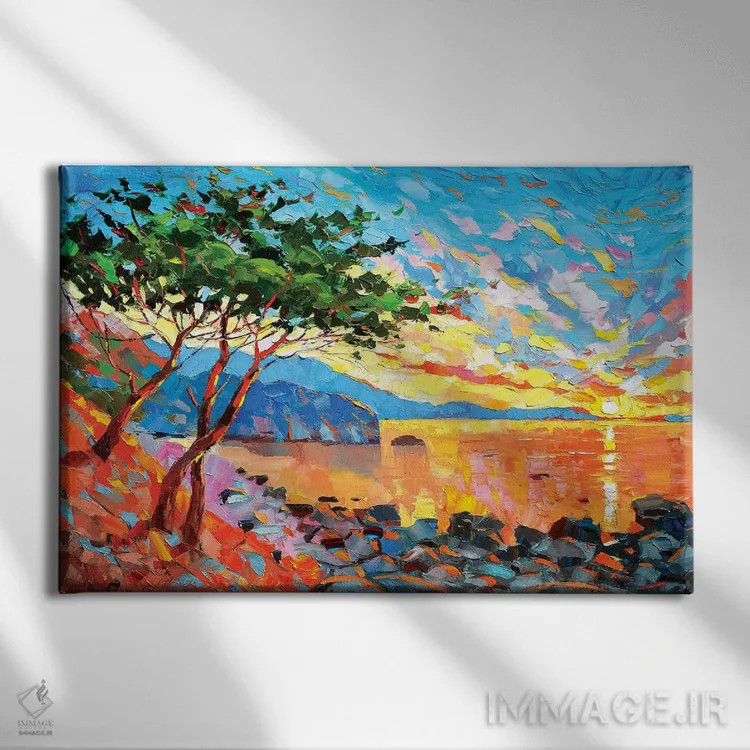 تابلو رنگ سحرگاه اثر دمیتری اسپیروس - نمای روبهرو روی دیوار