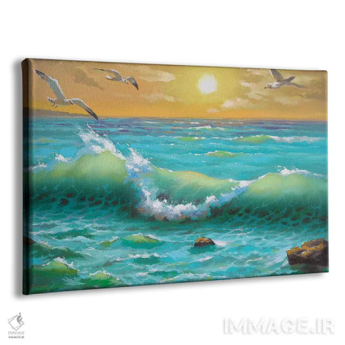 تابلو غروب طلایی اثر دمیتری اسپیروس - نمای پرسپکتیو محصول