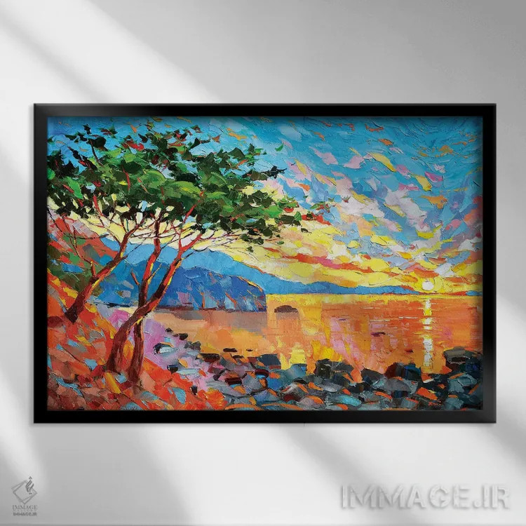 تابلو رنگ سحرگاه اثر دمیتری اسپیروس - نمای قابدار مشکی