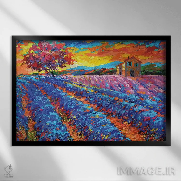 تابلو عصر در پروانس (فرانسه) اثر دمیتری اسپیروس - نمای قابدار مشکی