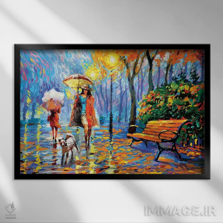 تابلو پاییز طلایی ۱ اثر دمیتری اسپیروس - نمای قابدار مشکی