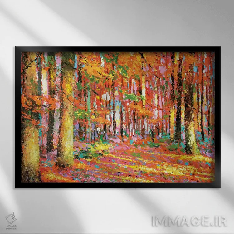 تابلو پاییز طلایی ۲ اثر دمیتری اسپیروس - نمای قابدار مشکی
