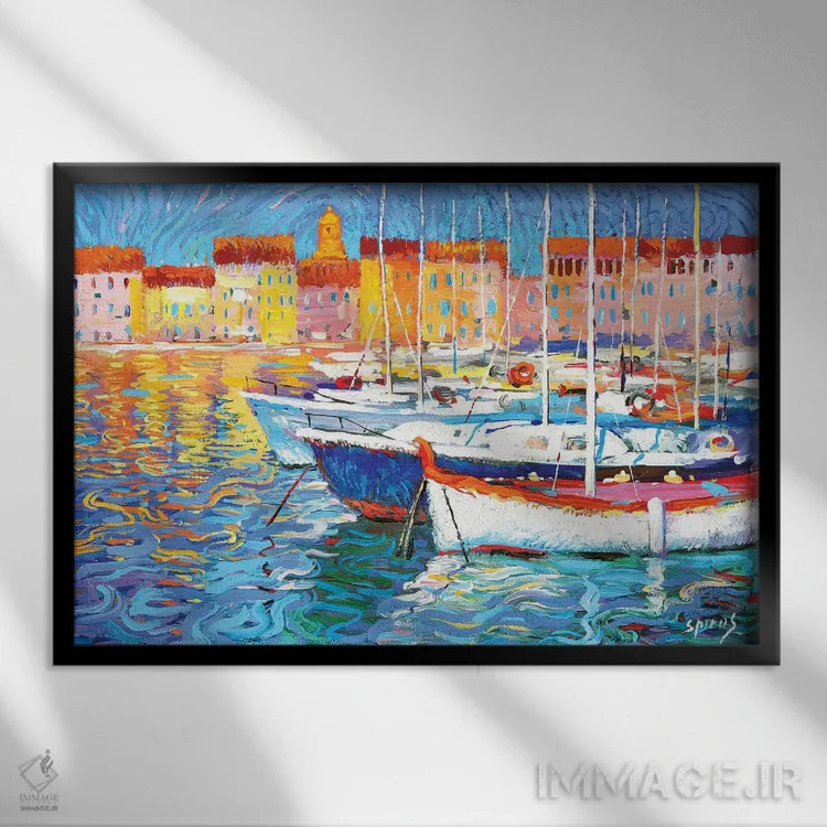 تابلو نور عصرگاهی اثر دمیتری اسپیروس - نمای قابدار مشکی