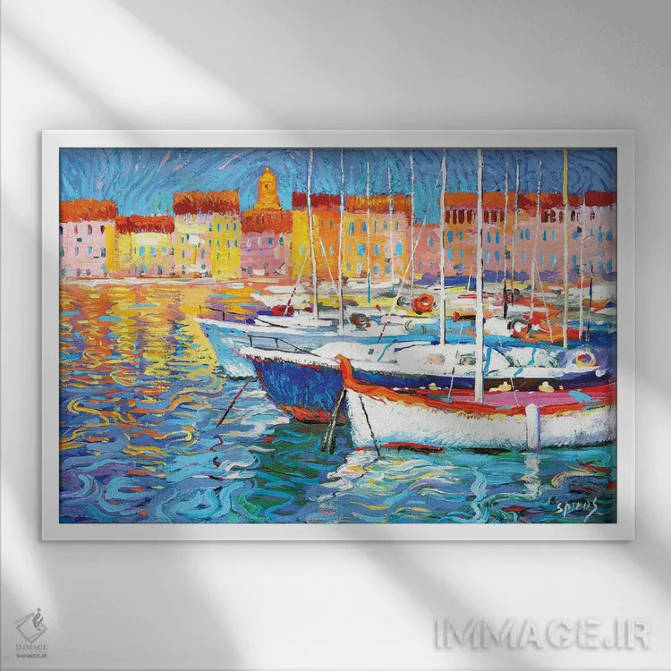 تابلو نور عصرگاهی اثر دمیتری اسپیروس - نمای قابدار سفید