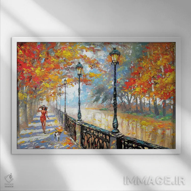 تابلو پاییز اثر دمیتری اسپیروس - نمای قابدار سفید