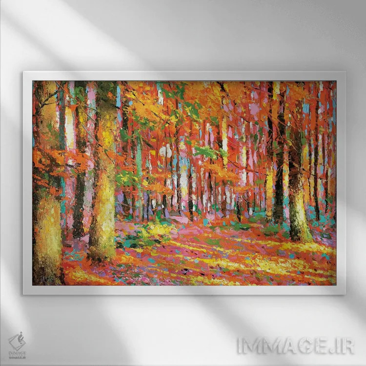 تابلو پاییز طلایی ۲ اثر دمیتری اسپیروس - نمای قابدار سفید