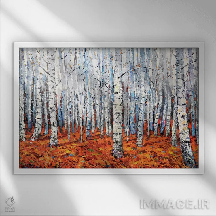 تابلو در جنگل غان اثر دمیتری اسپیروس - نمای قابدار سفید