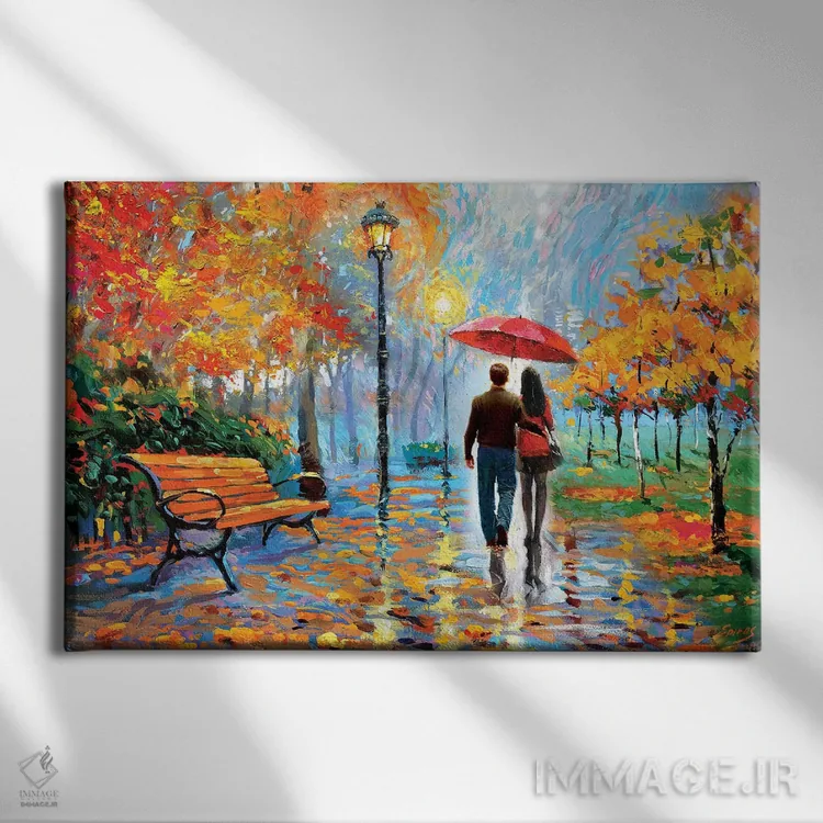 تابلو ما در پارک ملاقات کردیم ۲ اثر دمیتری اسپیروس - نمای روبهرو روی دیوار
