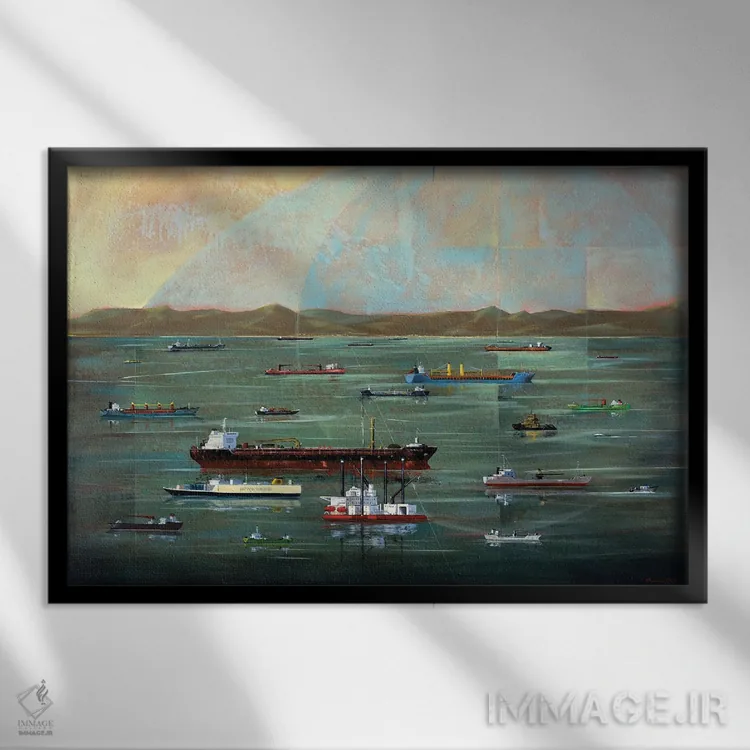 تابلو آرامش سنگاپور اثر دانا مککلار - نمای قابدار مشکی