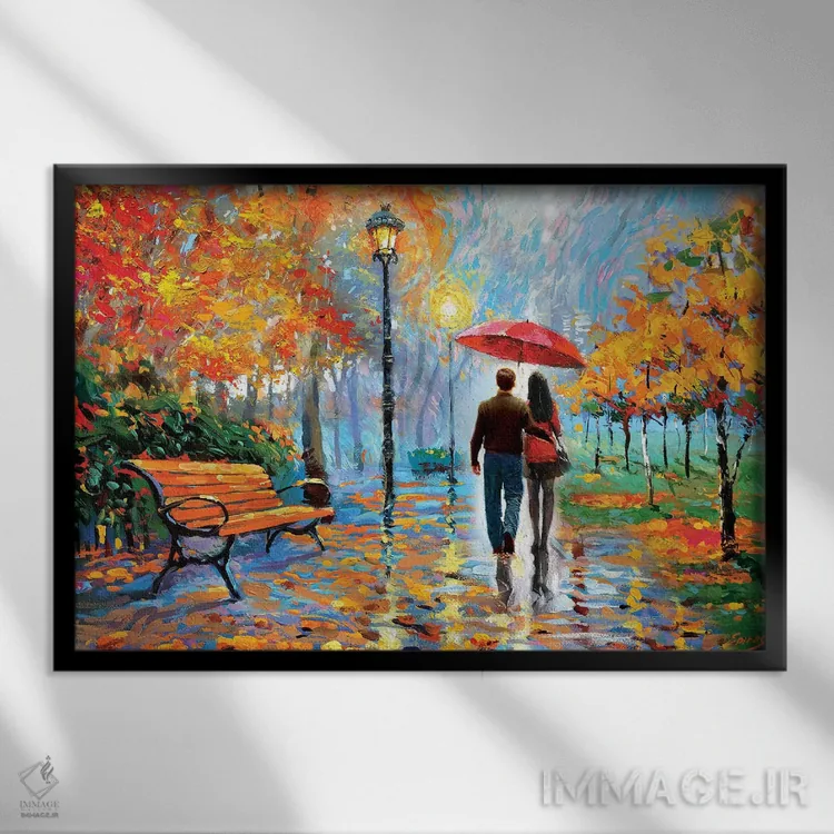 تابلو ما در پارک ملاقات کردیم ۲ اثر دمیتری اسپیروس - نمای قابدار مشکی