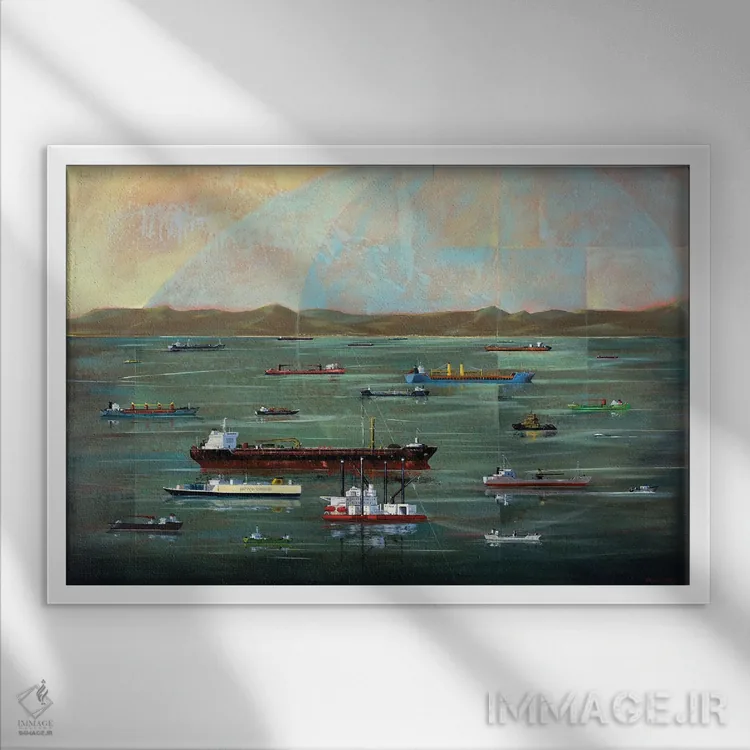 تابلو آرامش سنگاپور اثر دانا مککلار - نمای قابدار سفید