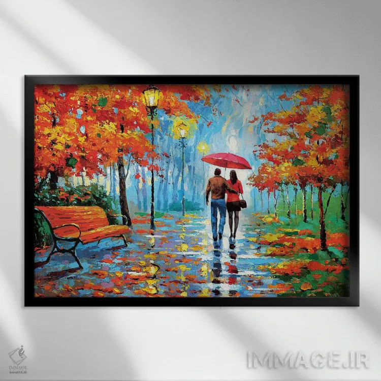 تابلو ما در پارک ملاقات کردیم ۳ اثر دمیتری اسپیروس - نمای قابدار مشکی