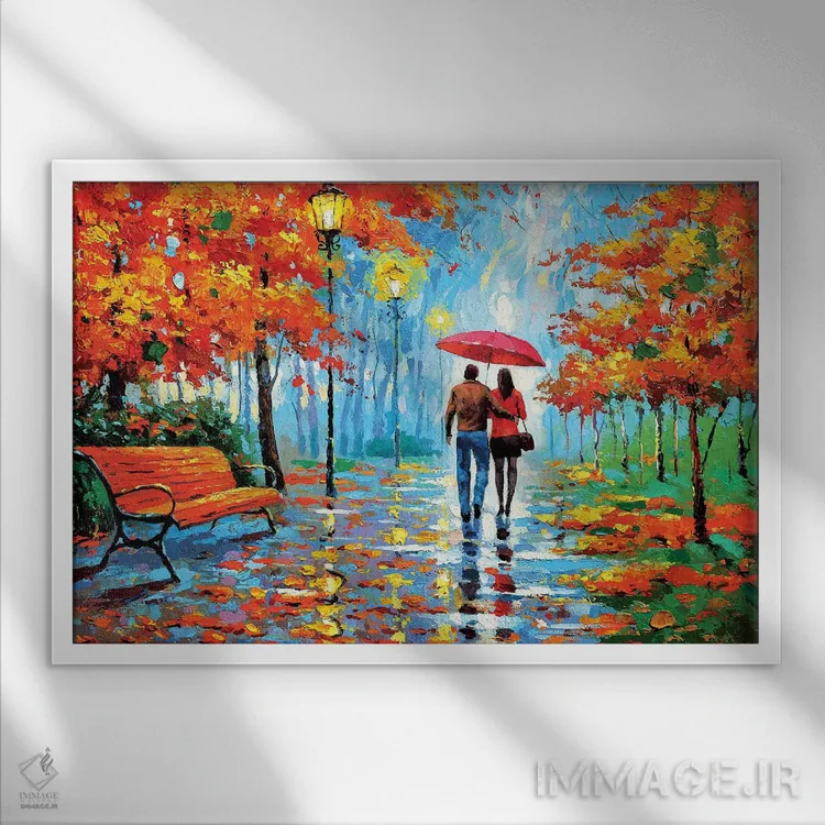 تابلو ما در پارک ملاقات کردیم ۳ اثر دمیتری اسپیروس - نمای قابدار سفید