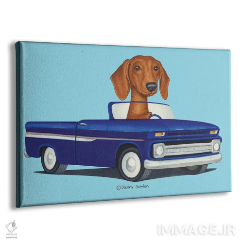 تابلو داشهوند با کامیون آبی اثر دنی گوردون - نمای پرسپکتیو محصول