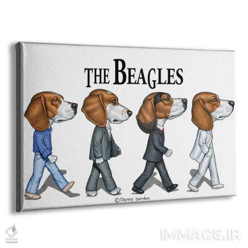 تابلو بیگلها (نژاد سگ یا اشاره به گروه موسیقی بیتلز) اثر دنی گوردون - نمای پرسپکتیو محصول