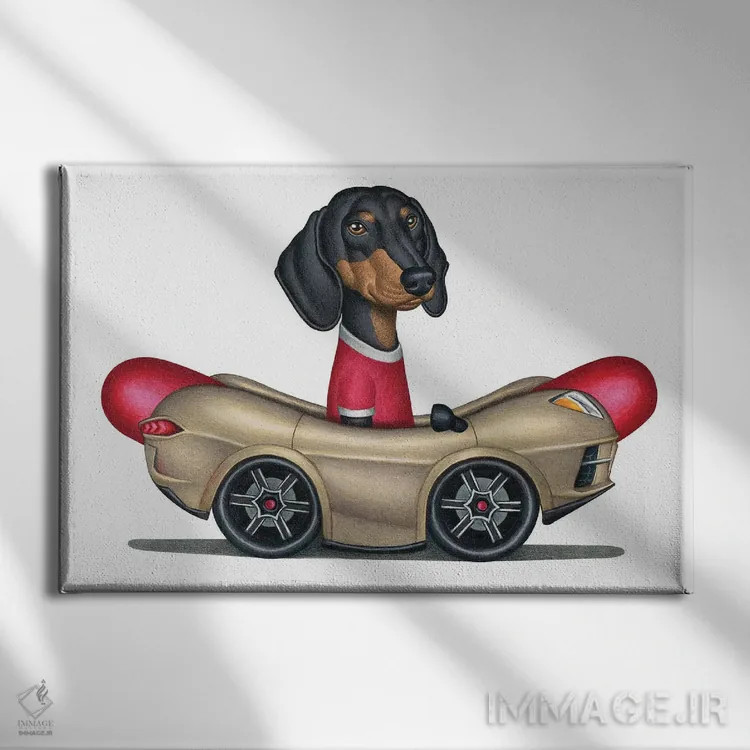 تابلو داشهوند بوریس در خودروی هاتداگ اثر دنی گوردون - نمای روبهرو روی دیوار